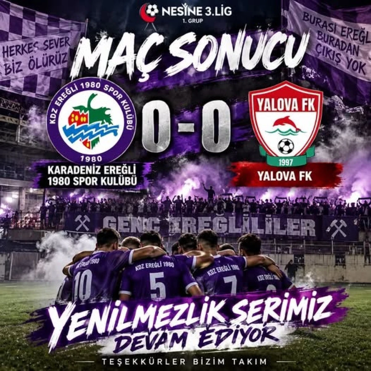 Kupa Yorgunu Ereğli evinde Yalova ile berabere kaldı