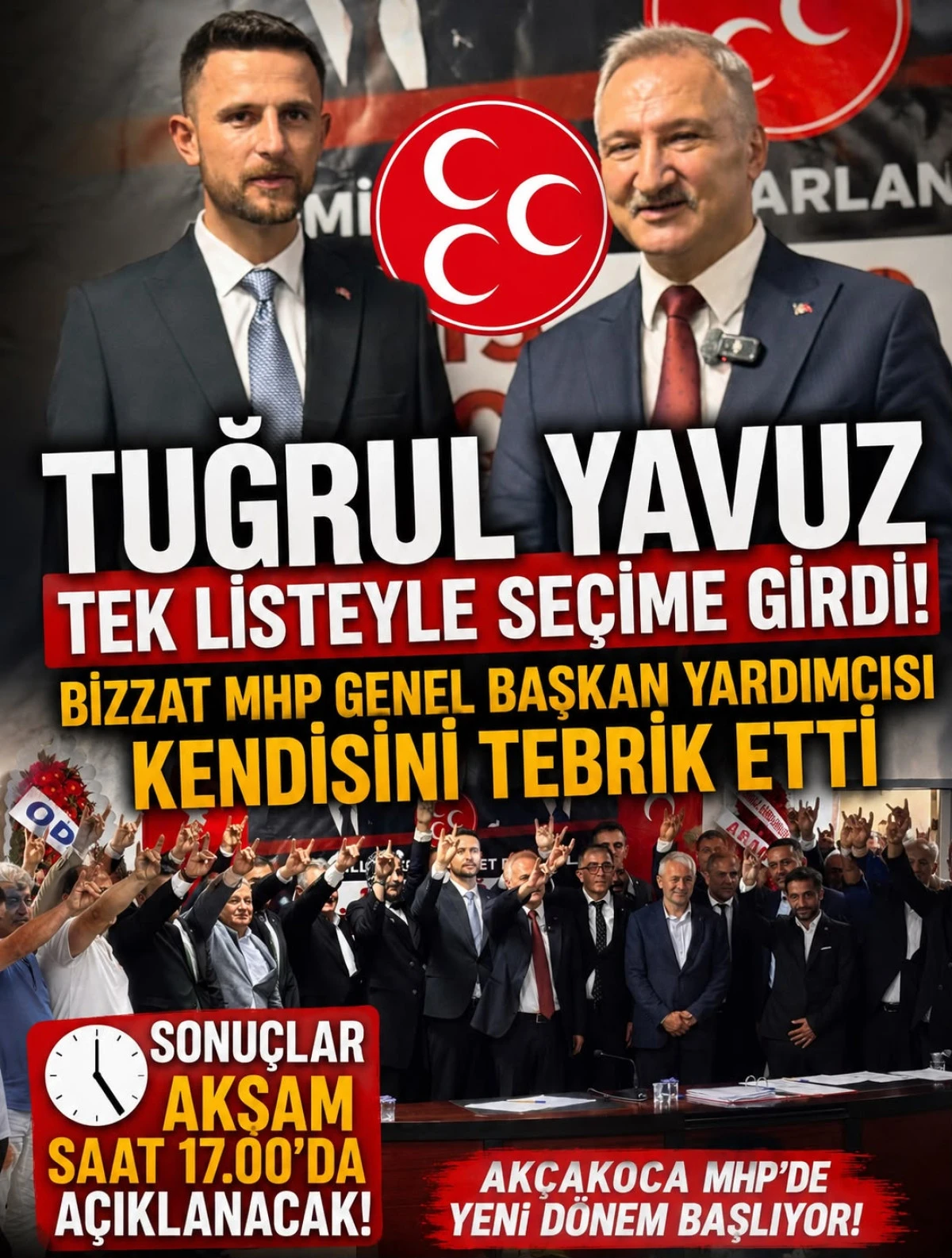 MHP Ak&ccedil;akoca İl&ccedil;e Başkanlığı kongresinde Tuğrul Yavuz tek aday oldu