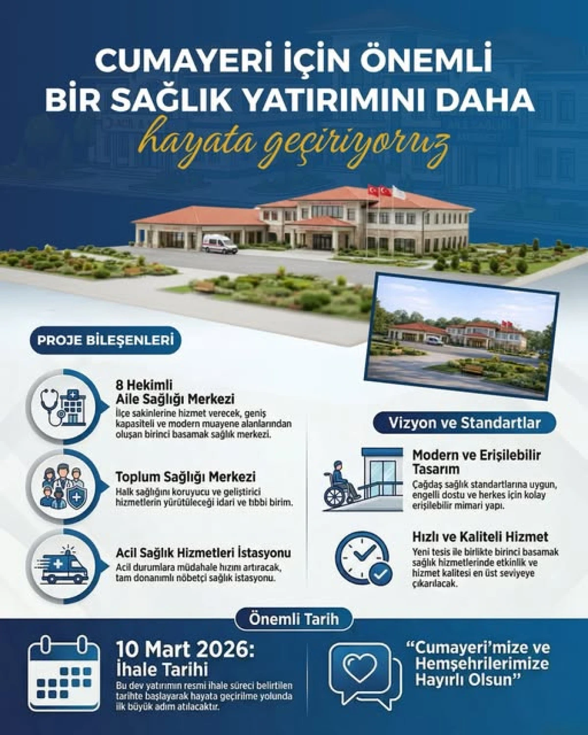 M&Uuml;JDE CUMAYERİNE MODERN SAĞLIK TESİSİ GELİYOR