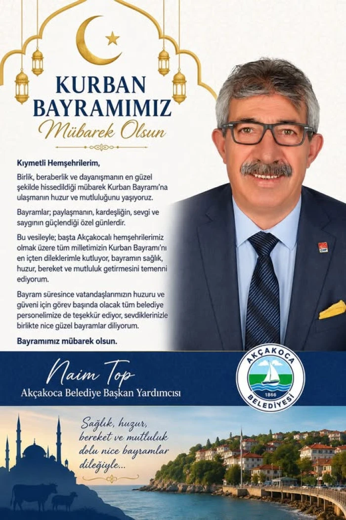 NAİM TOP&rsquo;TAN KURBAN BAYRAMI MESAJI
