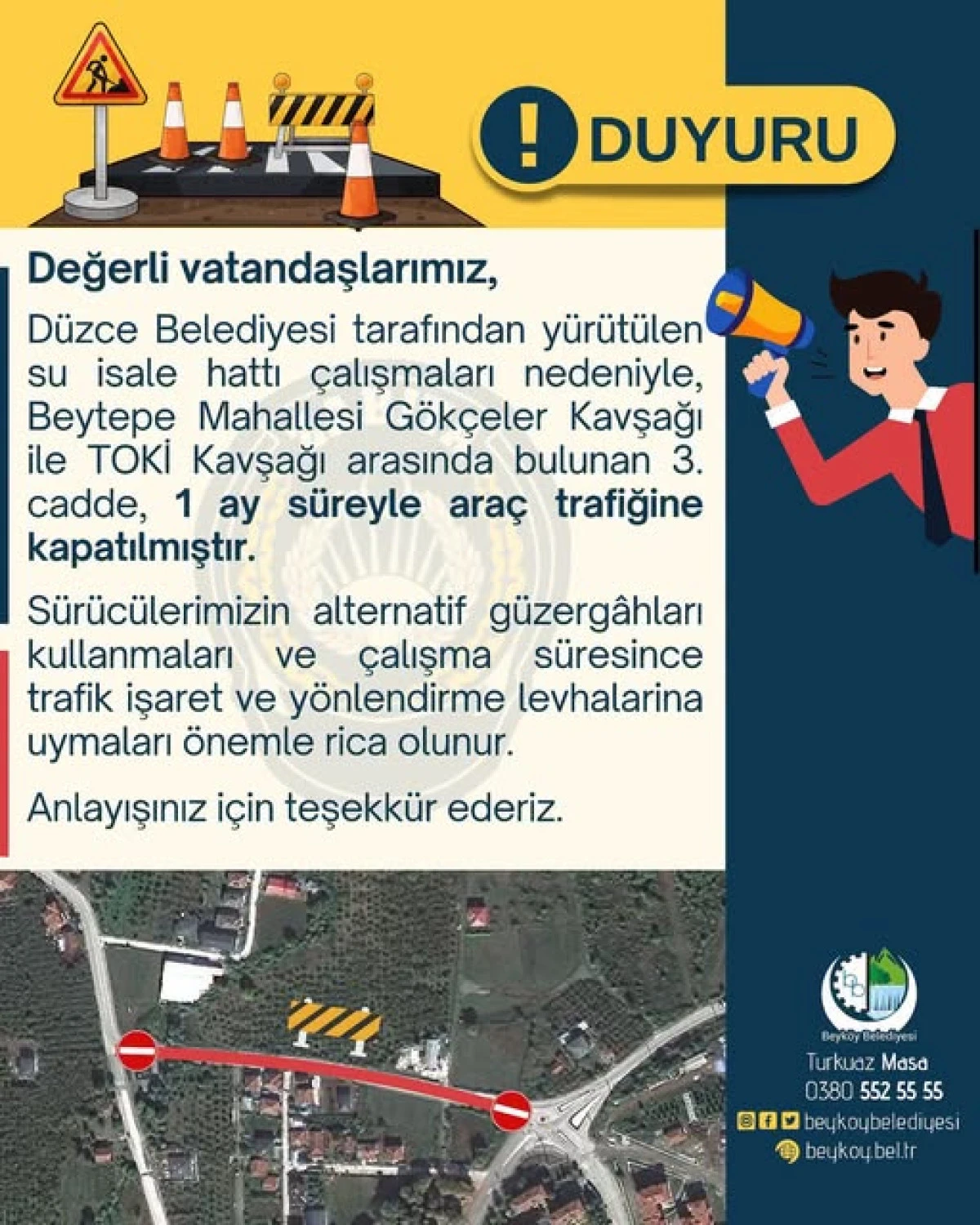O YOL TRAFİĞE KAPATILDI