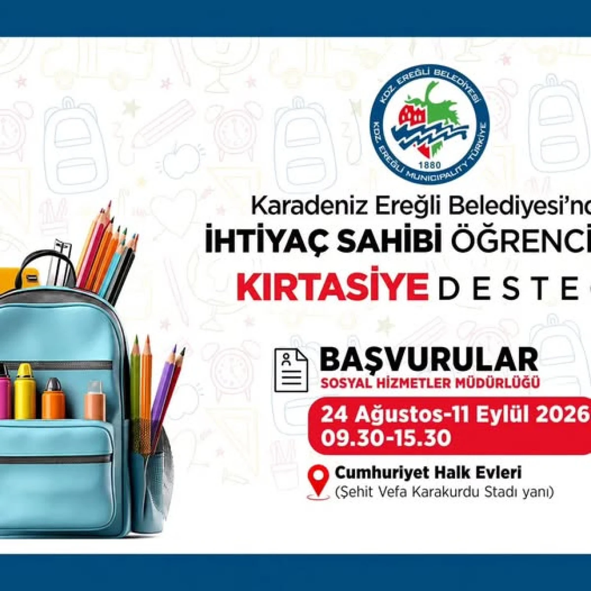 &Ouml;ĞRENCİLERE KIRTASİYE DESTEĞİ