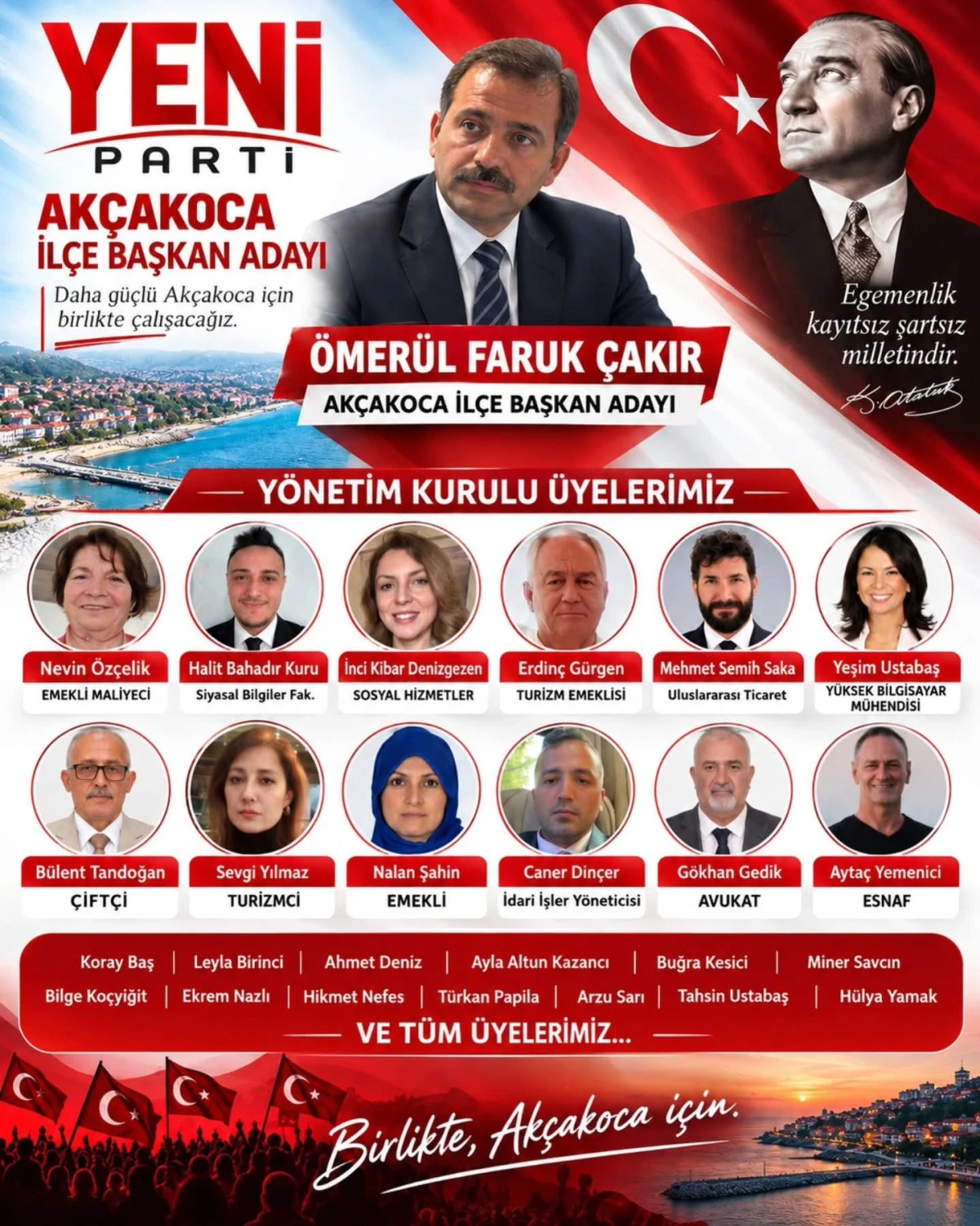 &Ouml;MERFARUK &Ccedil;AKIR ADAYLIĞINI A&Ccedil;IKLADI