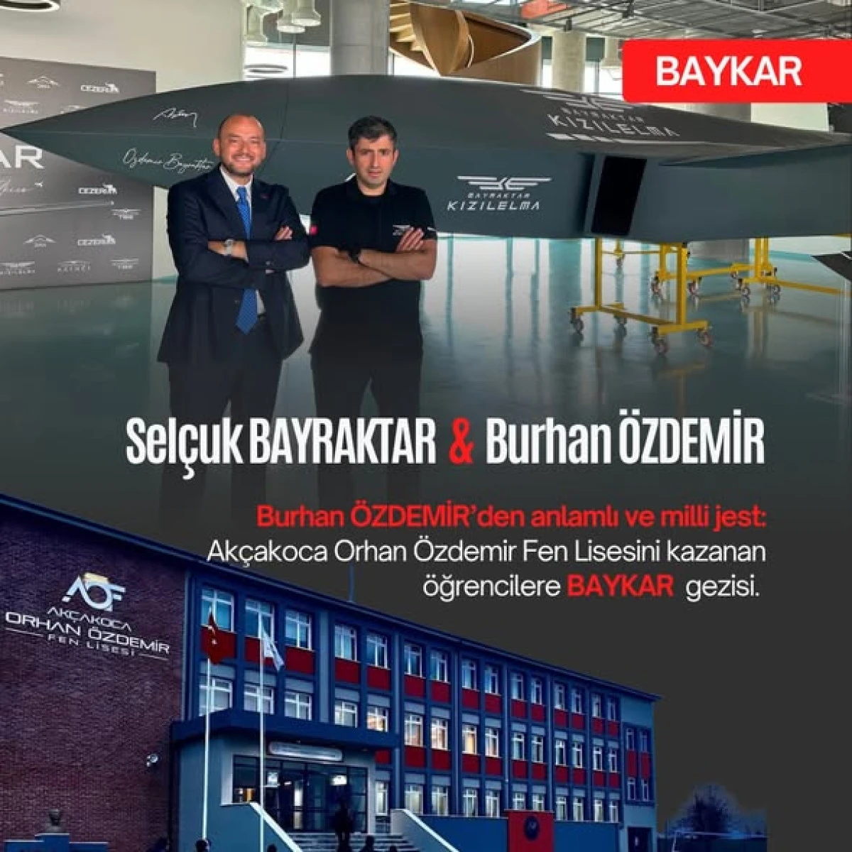 Orhan &Ouml;zdemir Fen Lisesi &Ouml;ğrencilerine BAYKAR S&uuml;rprizi