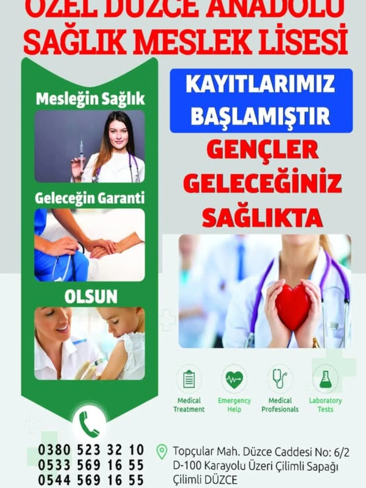 &Ouml;zel D&uuml;zce Anadolu Sağlık Meslek Lisesi, &ouml;ğrenci kayıtlarına başladı.