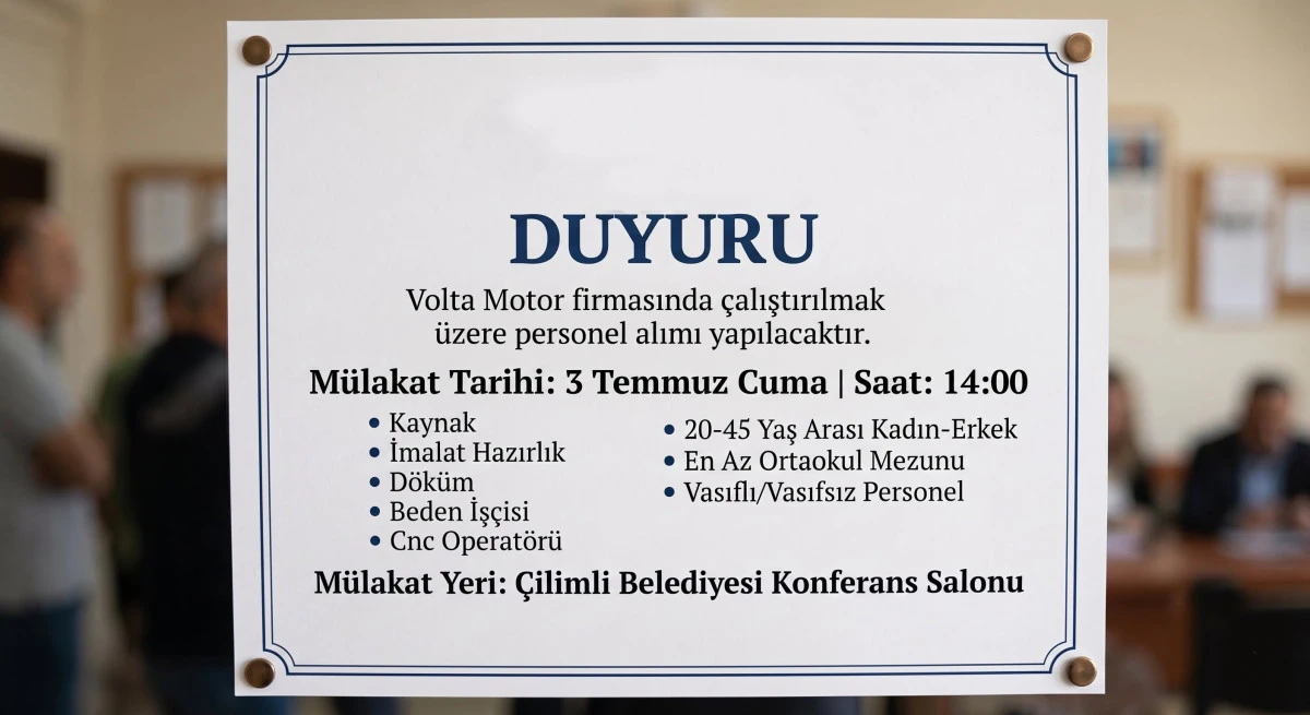 PERSONEL ALIMI DUYURUSU