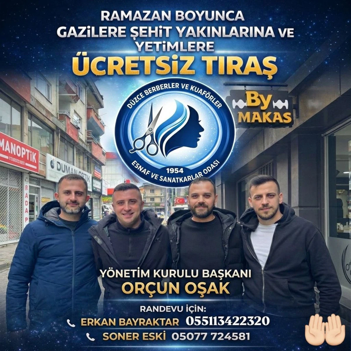RAMAZAN BOYUNCA GAZİ VE ŞEHİT YAKINLARINA &Uuml;CRETSİZ TIRAŞ