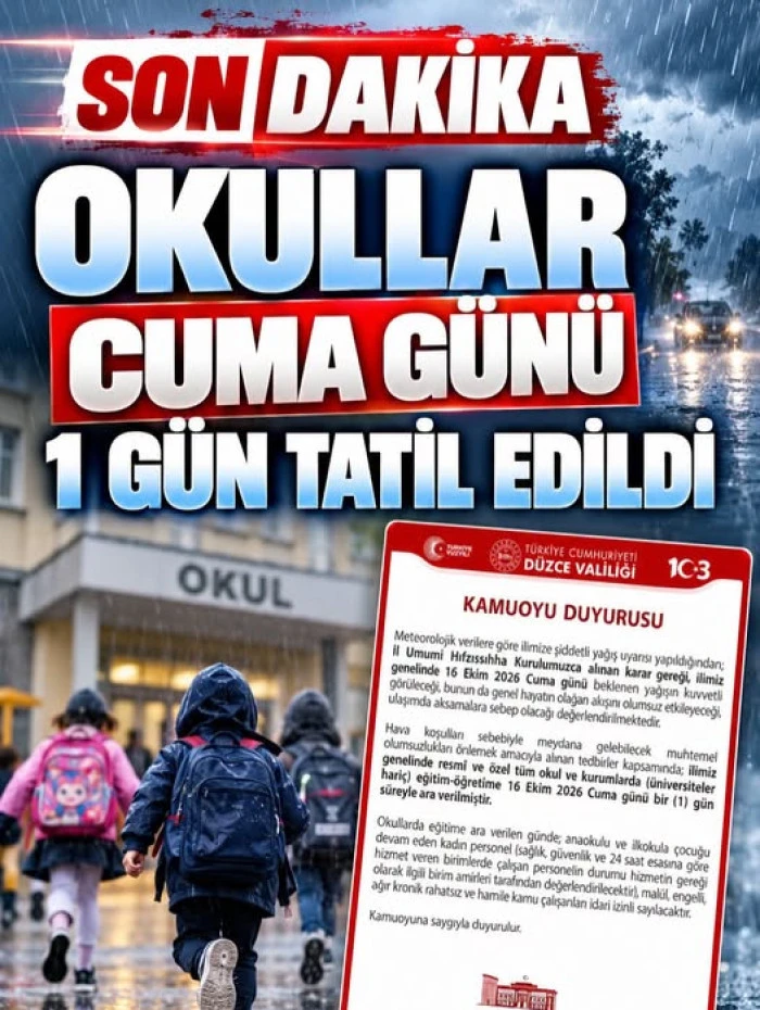 SON DAKİKA OKULLAR YARINDA TATIL
