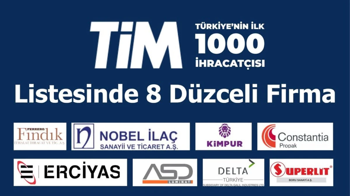 TİM İlk 1000&rsquo;de 8 D&uuml;zceli Firma Yer Aldı