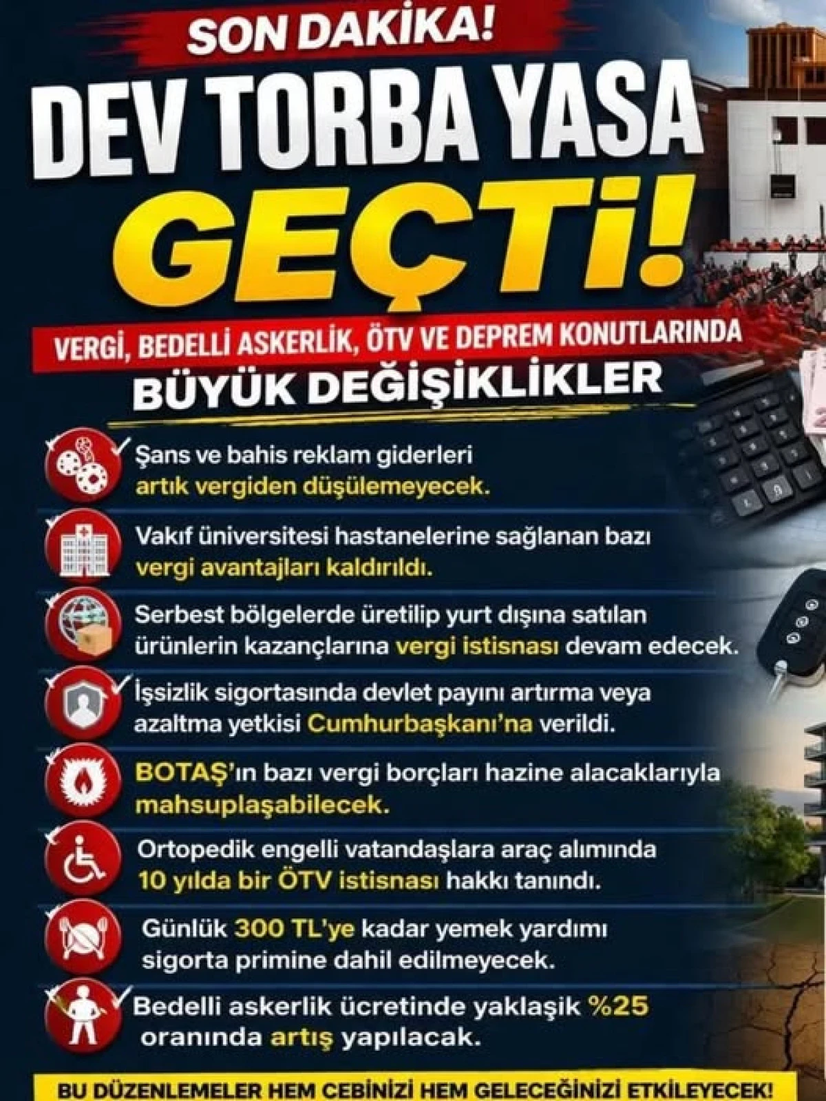 TORBA YASASI MECLİSTEN GE&Ccedil;Tİ