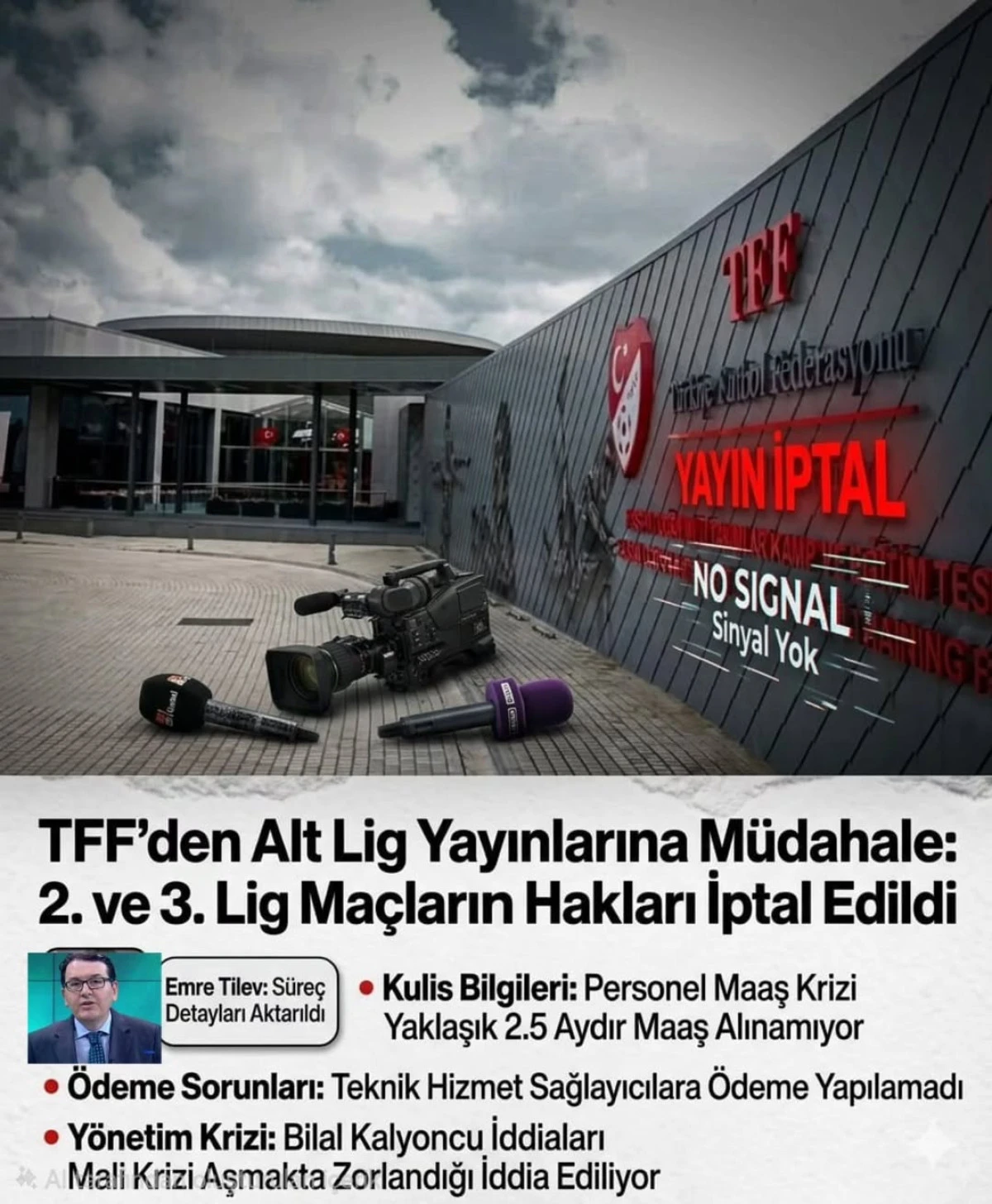 T&uuml;rk futbolunun alt liglerinde yayın krizi yaşanıyor. 