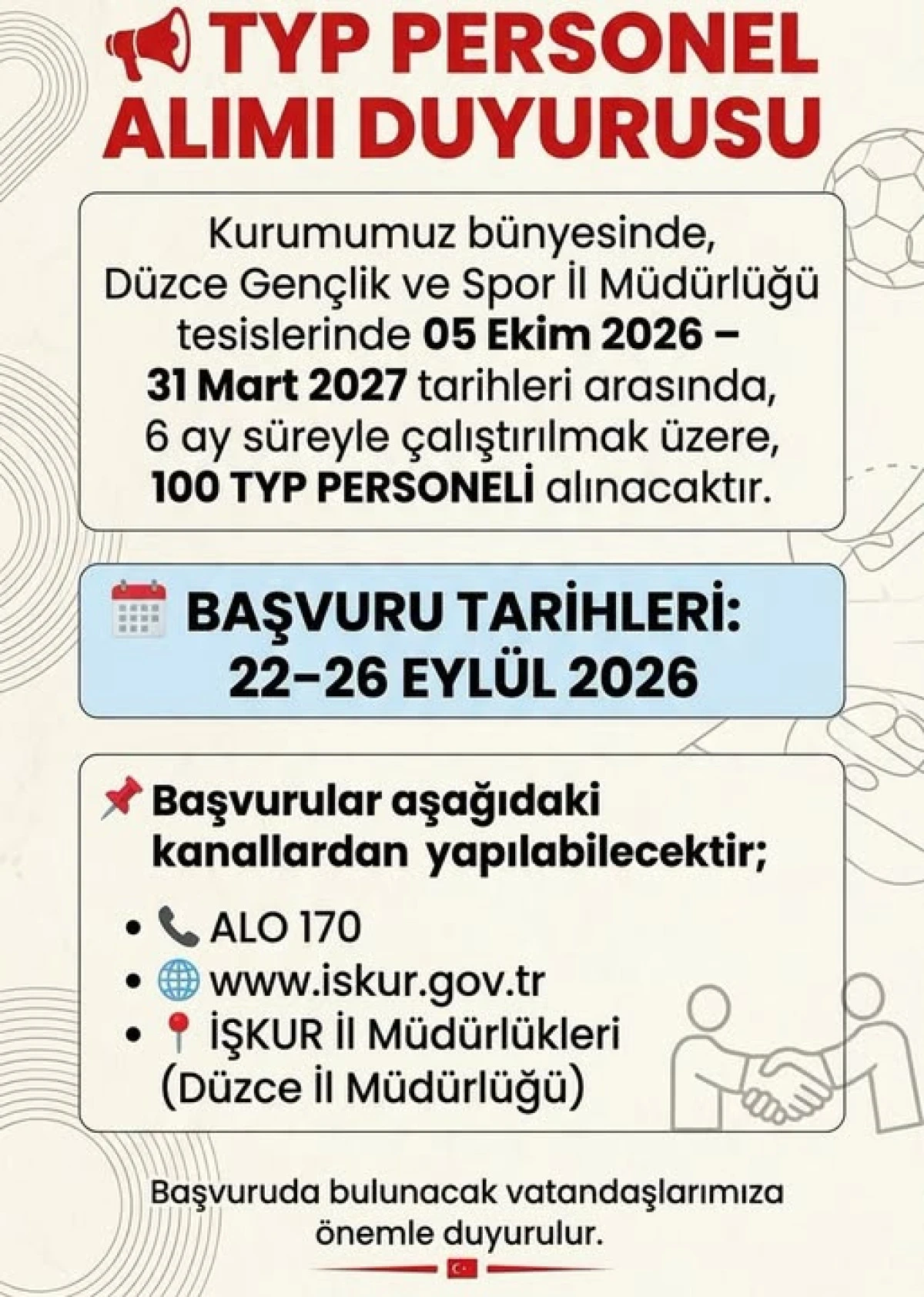 TYP PERSONEL ALIMI DUYURUSU