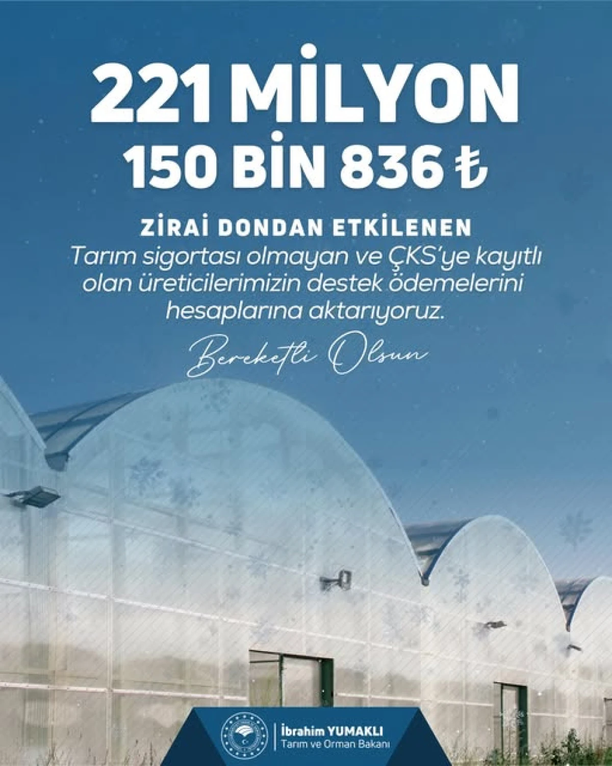 &Uuml;reticilere 221 milyon 150 bin lira zirai don desteği &ouml;demesi bug&uuml;n yapılacak