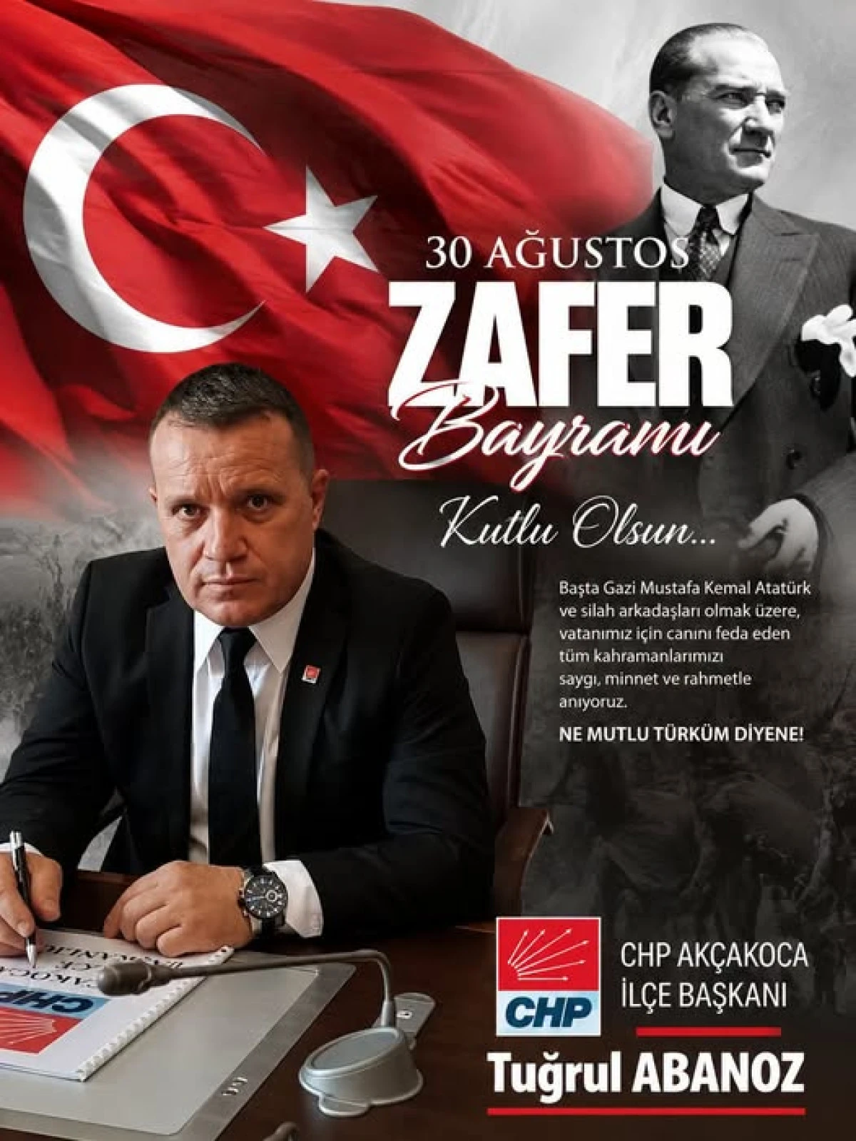 Tuğrul Abanoz dan, 30 Ağustos Zafer Bayramı mesajı