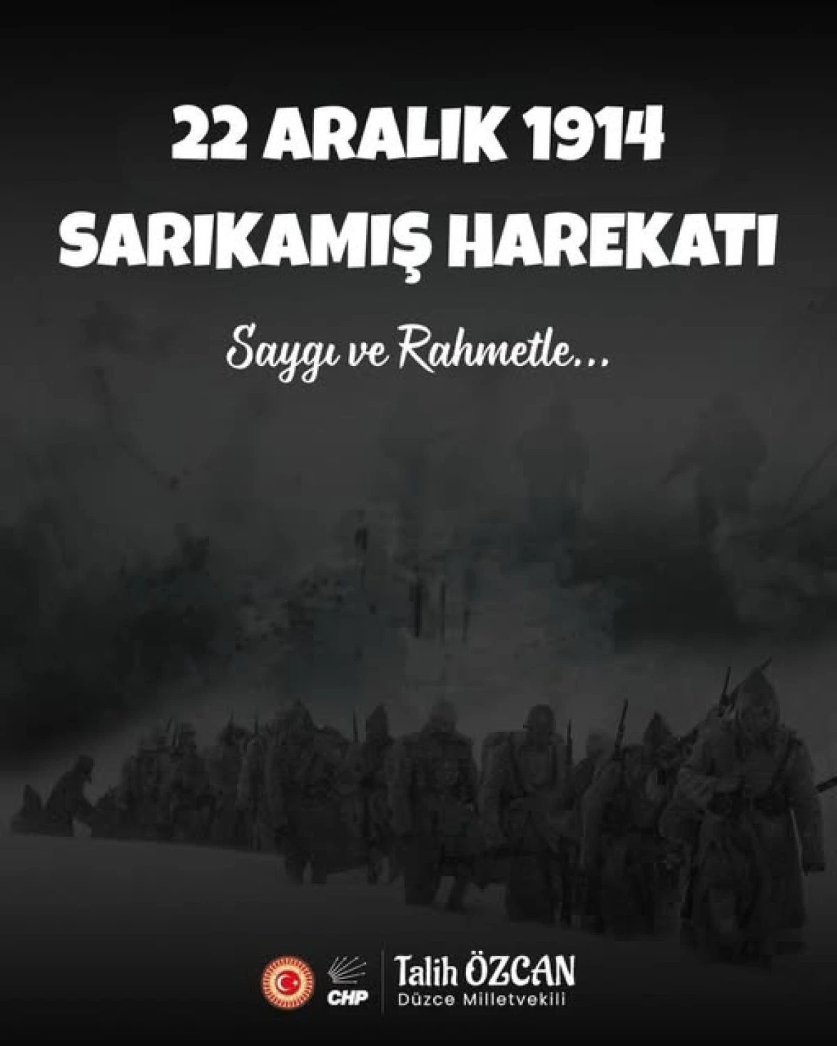 VEKİL TALİH &Ouml;ZCAN,SARIKAMIŞ MESAJI YAYIMLADI