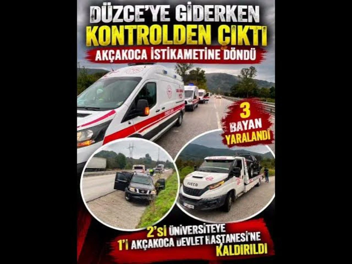 YAĞMURLU HAVADA KONTROL&Uuml; KAYBETTİ: 3 YARALI
