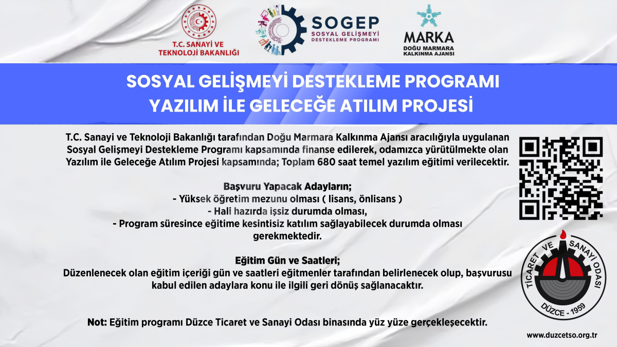 Yazılım ile Geleceğe Atılım Projesi Yazılım Eğitimi Başvuruları Yeniden Açıldı