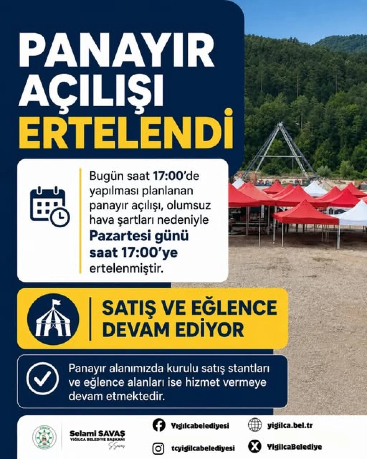 YIĞILCA PANAYIRI ERTELENDİ