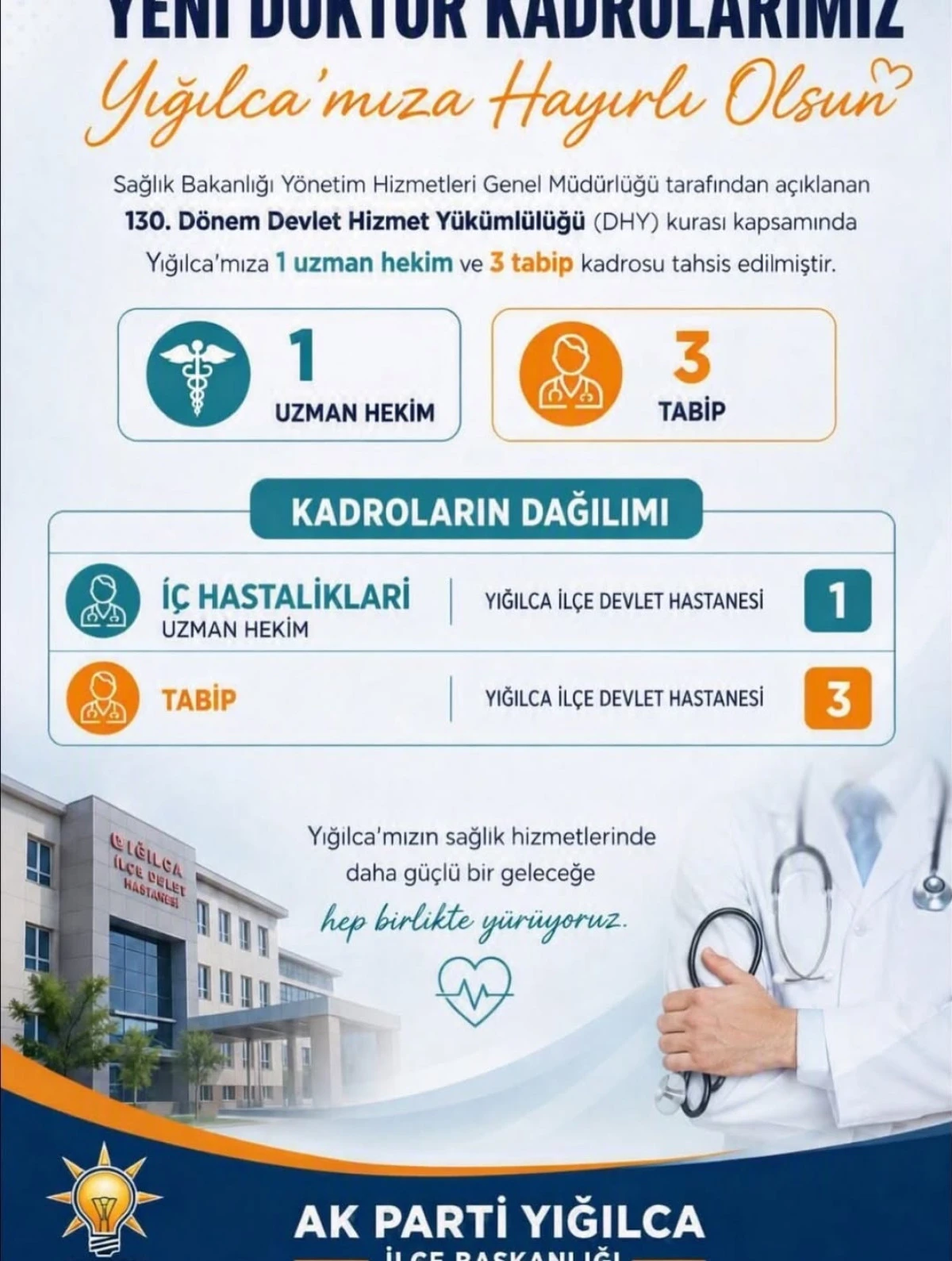 YIĞILCA YA 4 DOKTOR TAHSİS EDİLDİ