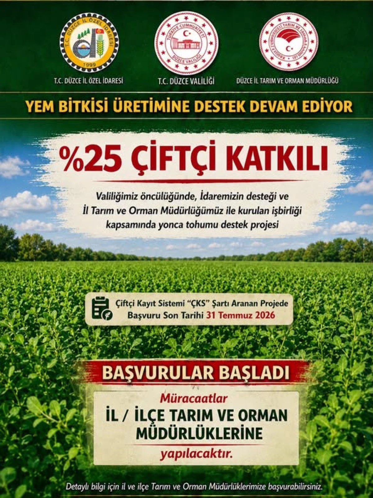 YONCA DESTEĞİ BAŞVURULARI BAŞLADI